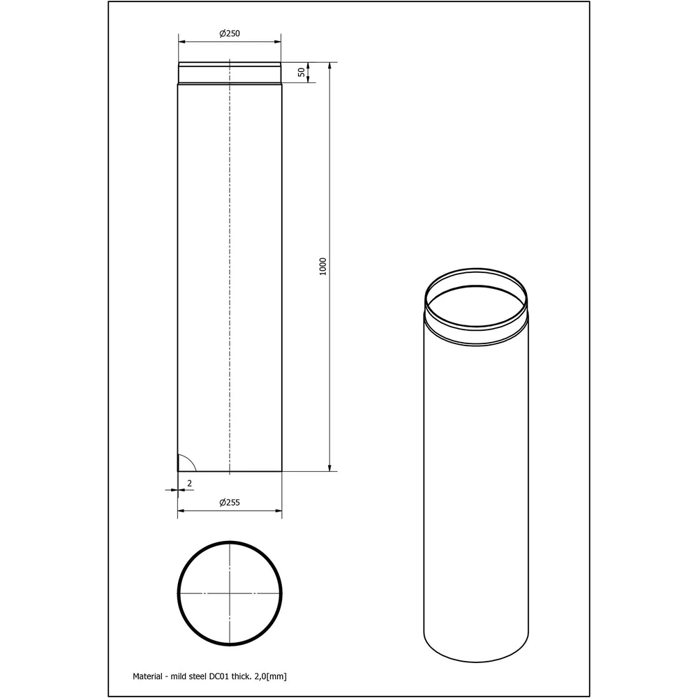Stahl Abgasrohr für Vigas - Heizung99.de