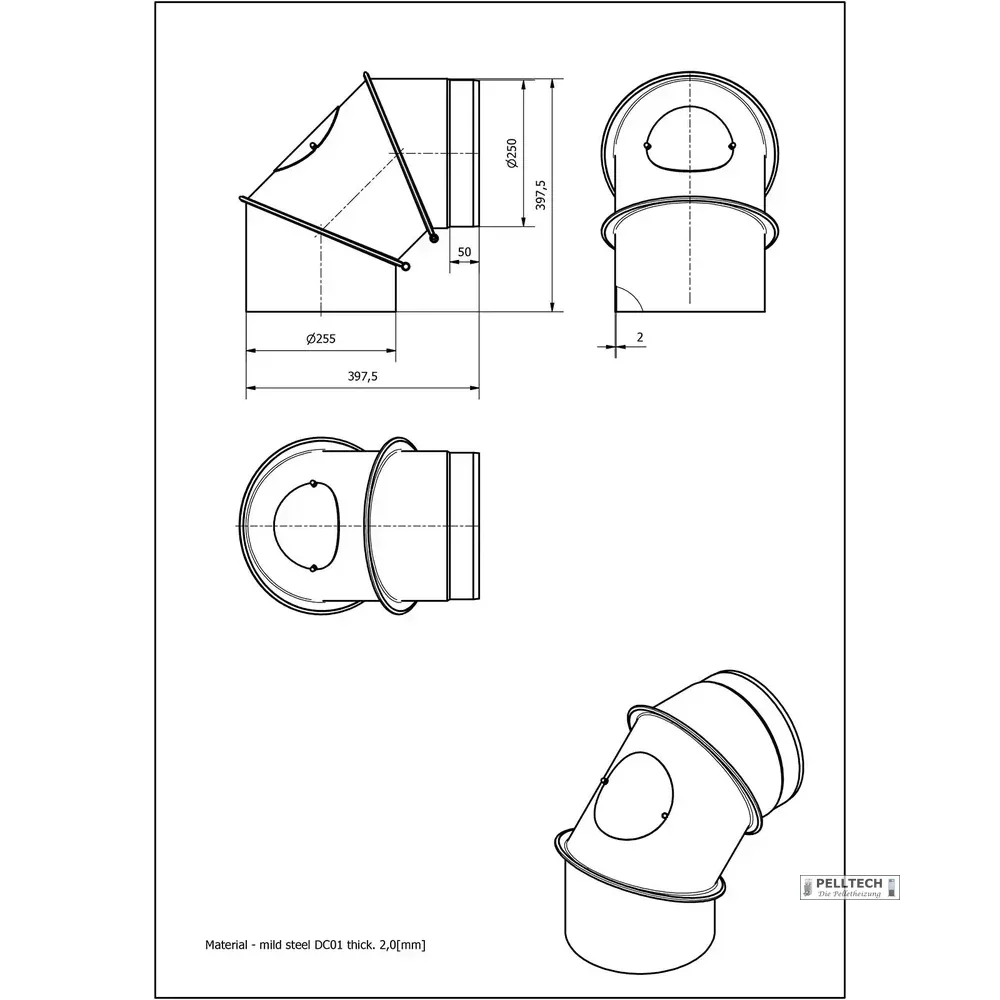 Stahl Abgasbögen für Vigas - Heizung99.de