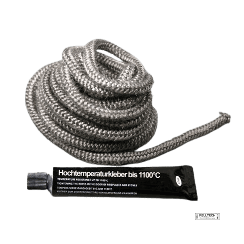 Dichtungsset 8 mm, 2,5m lang, mit Kleber, Kaminofendichtung - Heizung99.de