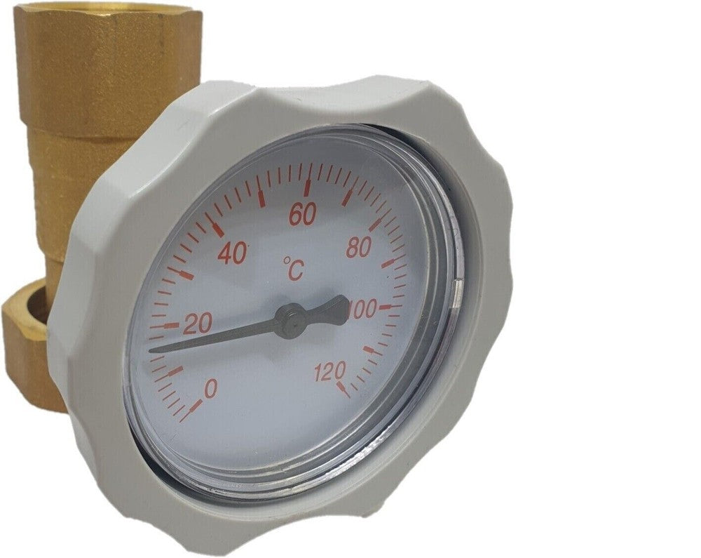 Pumpenkugelhahn ohne Bremse mit Thermometer 1" Zoll - Heizung99.de