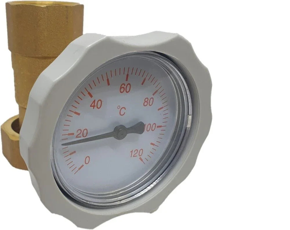 Pumpenkugelhahn ohne Bremse mit Thermometer 1" Zoll - Heizung99.de