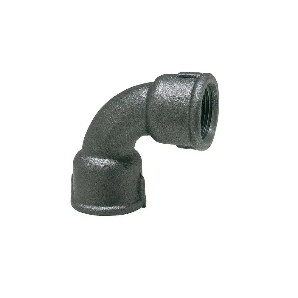 Tempergussfitting, Kurzer Bogen 90° (IGxIG) Schwarz - Heizung99.de