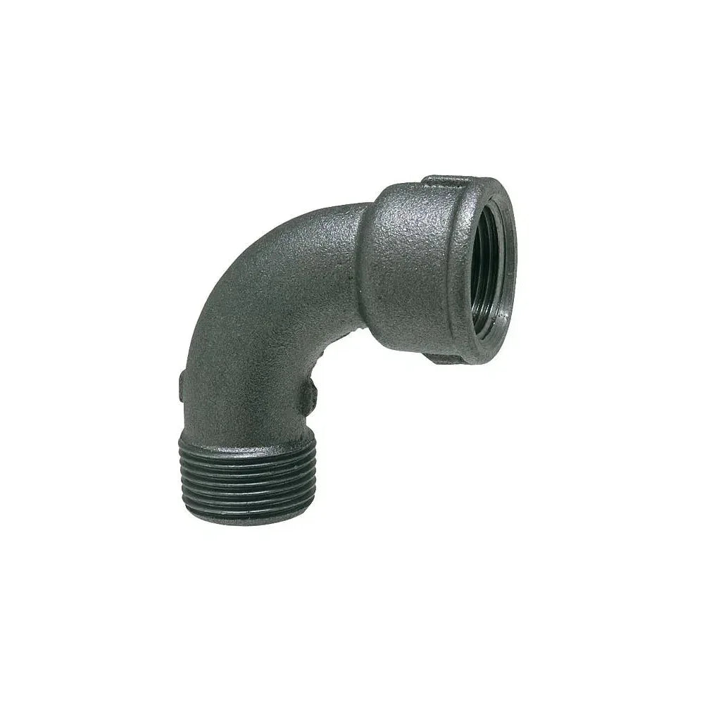 Tempergussfitting, Kurzer Bogen 90° (IGxAG) Schwarz - Heizung99.de